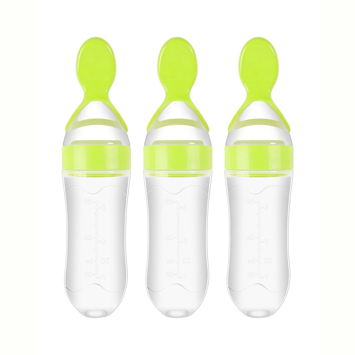 90ml/3oz Baby Silicone Spoon Feeder,Rice Paste Silicone Bottle,Squeeze Food Feeder for Infant-Perfect for Outside and Home