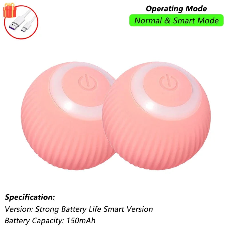 Cat Interactive Ball Toy Automatic Rolling Ball Faux Tail Rechargeable Smart Pet Electric Toy