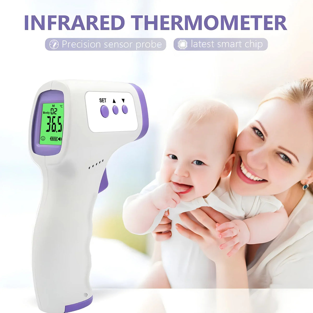 Digital Infrared Forehead Thermometer Non Contact Body & Surface Temperature