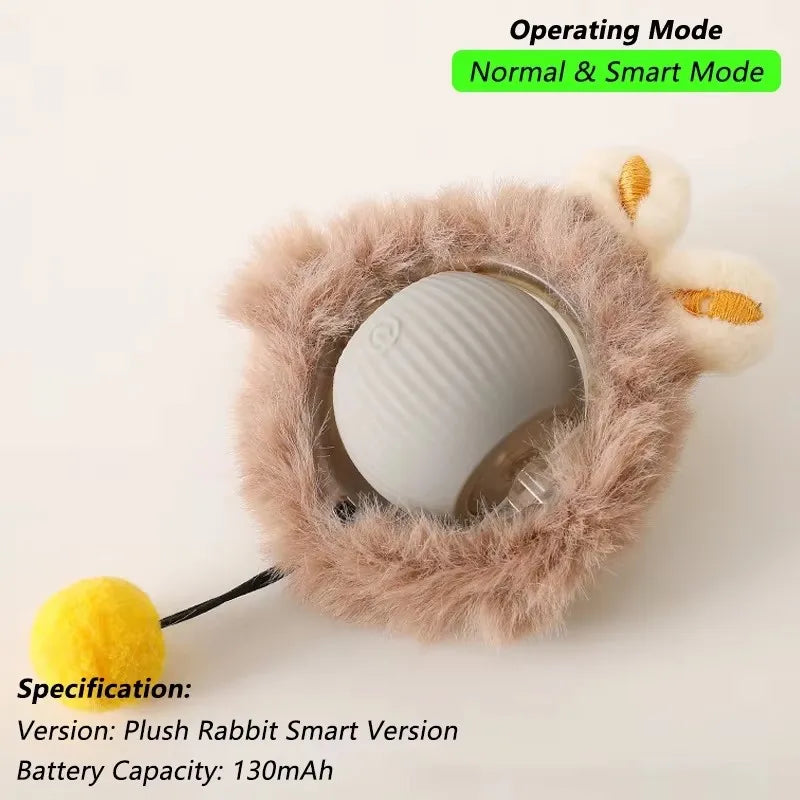 Cat Interactive Ball Toy Automatic Rolling Ball Faux Tail Rechargeable Smart Pet Electric Toy
