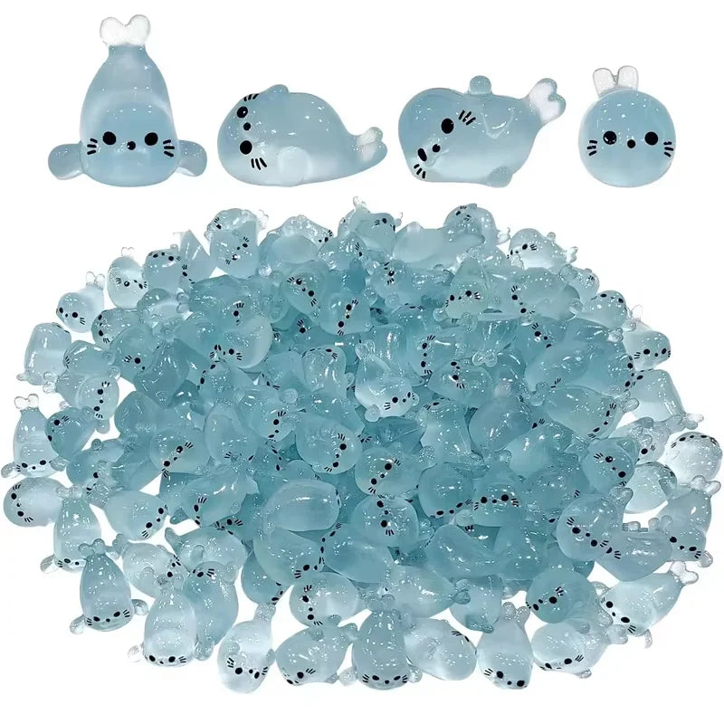 Glow-in-the-Dark Mini Seal Figurines (20-Piece Set)