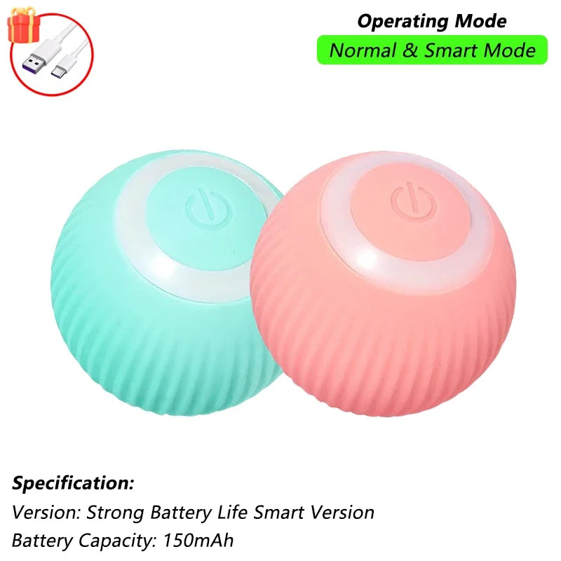 Cat Interactive Ball Toy Automatic Rolling Ball Faux Tail Rechargeable Smart Pet Electric Toy