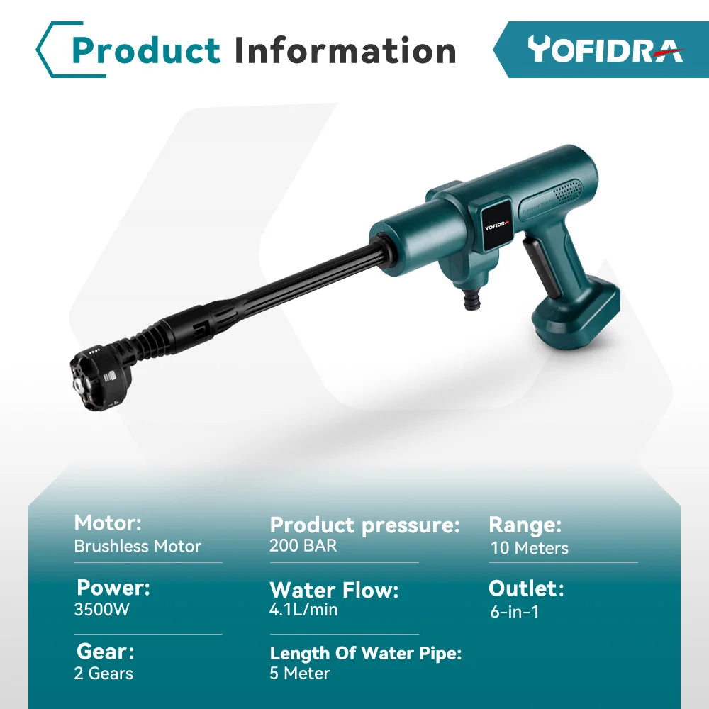 200Bar Cordless High Pressure Washer