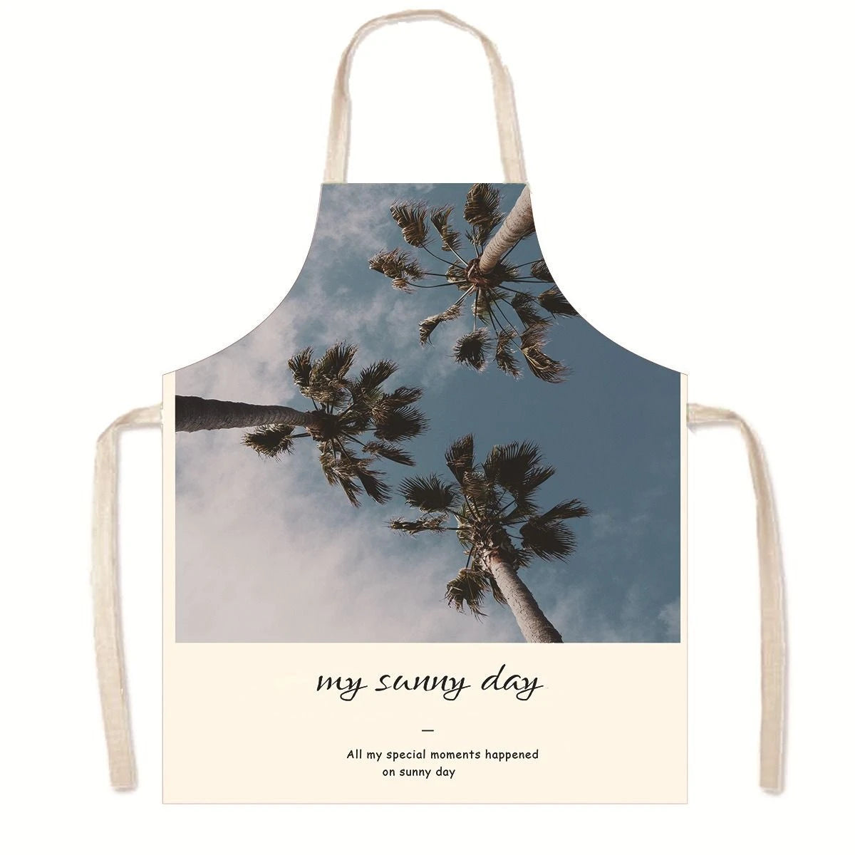 Household Green Series Christmas Dog Linen Apron Used In Kitchen