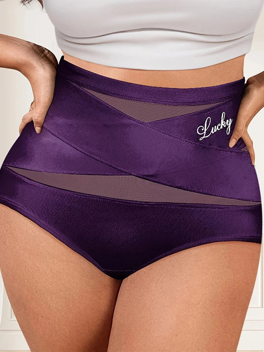 Sfrcord® Plus-Size High-Waist Cross Tummy Control Panties