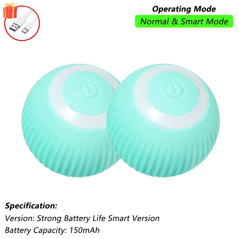 Cat Interactive Ball Toy Automatic Rolling Ball Faux Tail Rechargeable Smart Pet Electric Toy