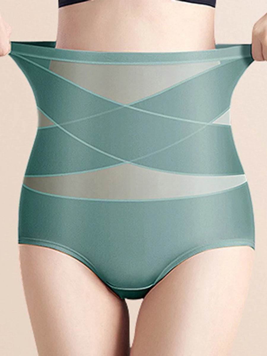 Sfrcord® Plus-Size High-Waist Cross Tummy Control Panties