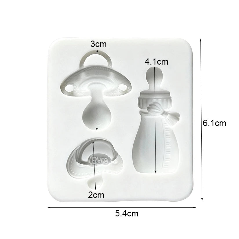 Baby Pacifier Feeding Bottle Silicone Sugarcraft Mold Resin Tools Cupcake Baking Mould Fondant Cake Decorating Tools