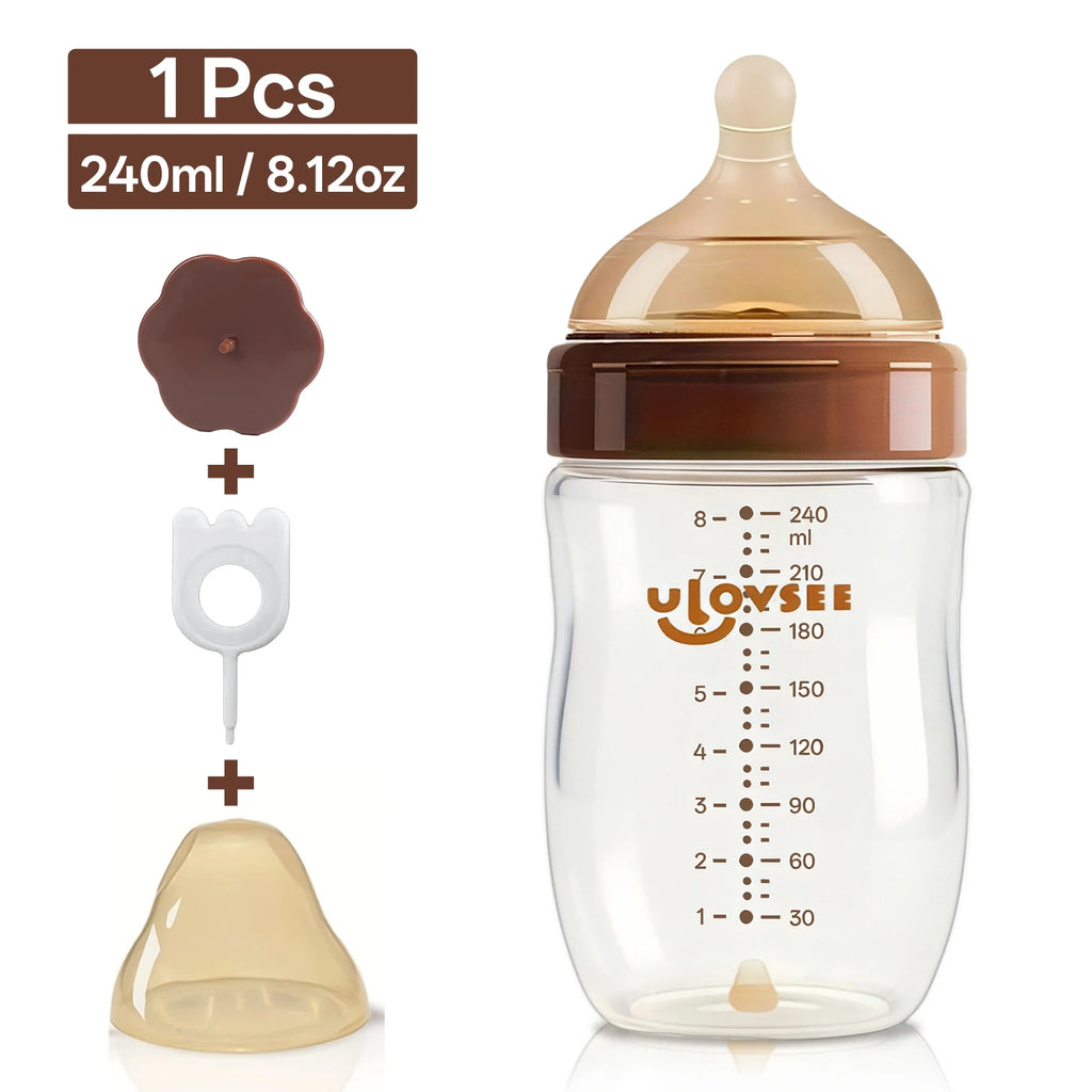 PPSU Wide Neck Baby Feeding Bottle 160ml 240ml Infant Milk Bottle Anti Colic Newborn Feeding Bottle for Daily Milk Drinking 1PC
