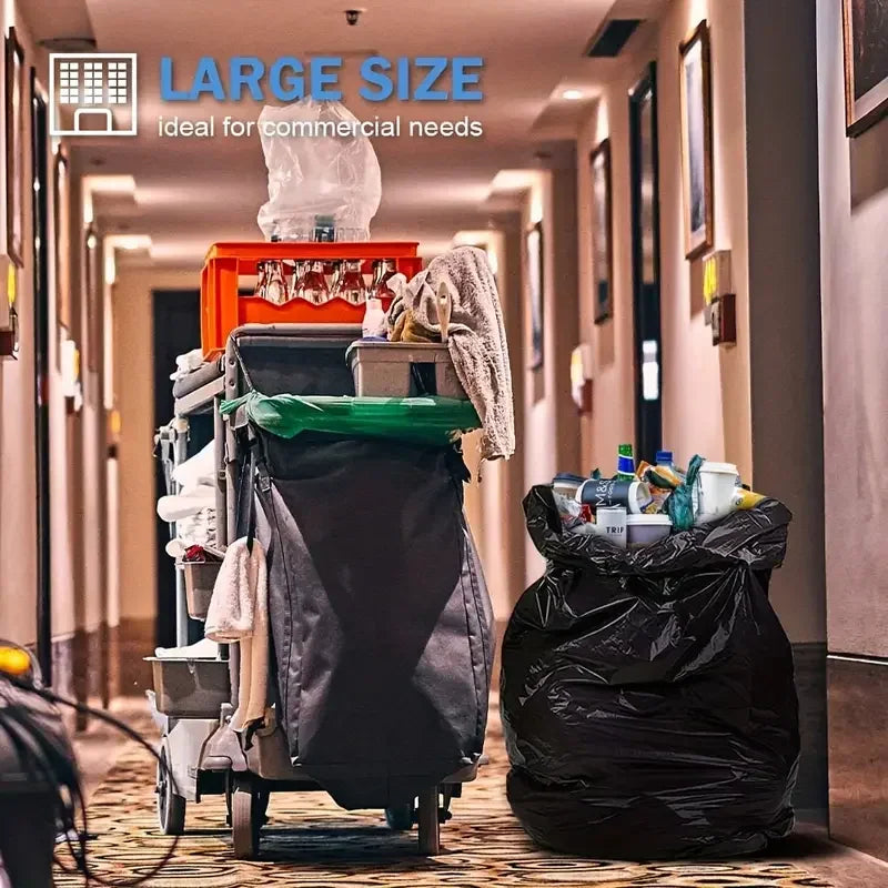 20/50/100PCS Thickened Black Large Capacity Garbage Bags Kitchen Hotel Cleaning Oversized Disposable Trash Bag