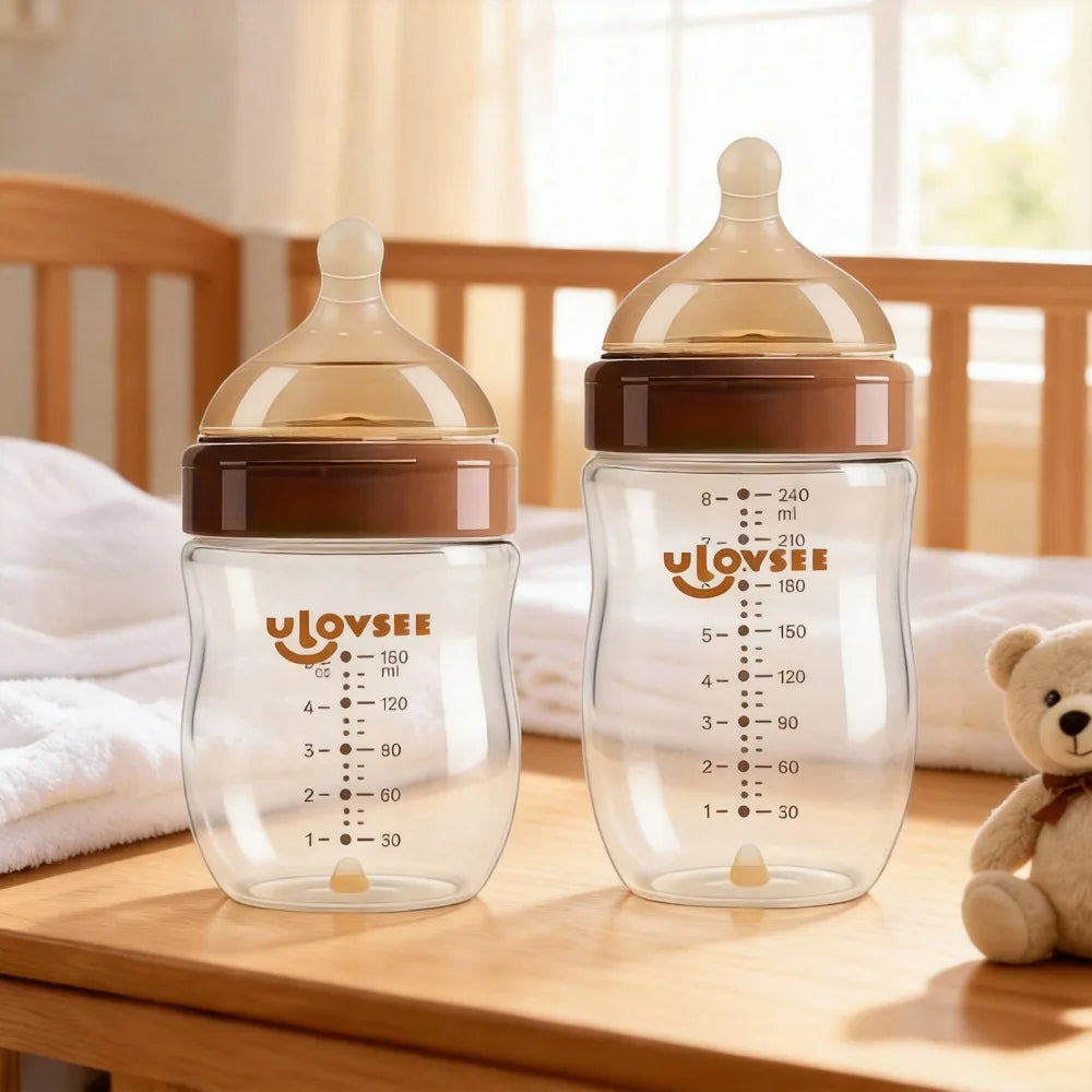 PPSU Wide Neck Baby Feeding Bottle 160ml 240ml Infant Milk Bottle Anti Colic Newborn Feeding Bottle for Daily Milk Drinking 1PC