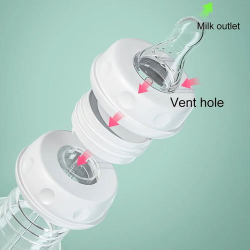1pc Leak-Proof Hands-Free Bottle for Lying Feeding, Food-Grade PP Easy Clean, Anti-Choke, Baby Drinks Sitting or Lying