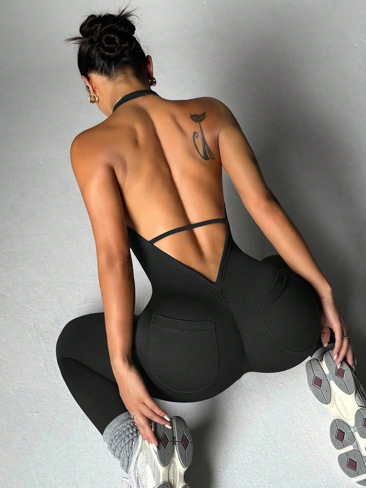 ShapeLift Seamless Sculpting Jumpsuit — V-Neck, Open Back