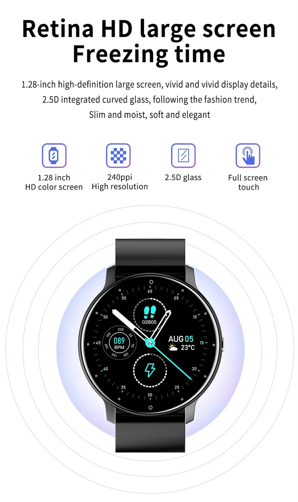 LIGE AMOLED Smartwatch — BT Call Sports Fitness Tracker