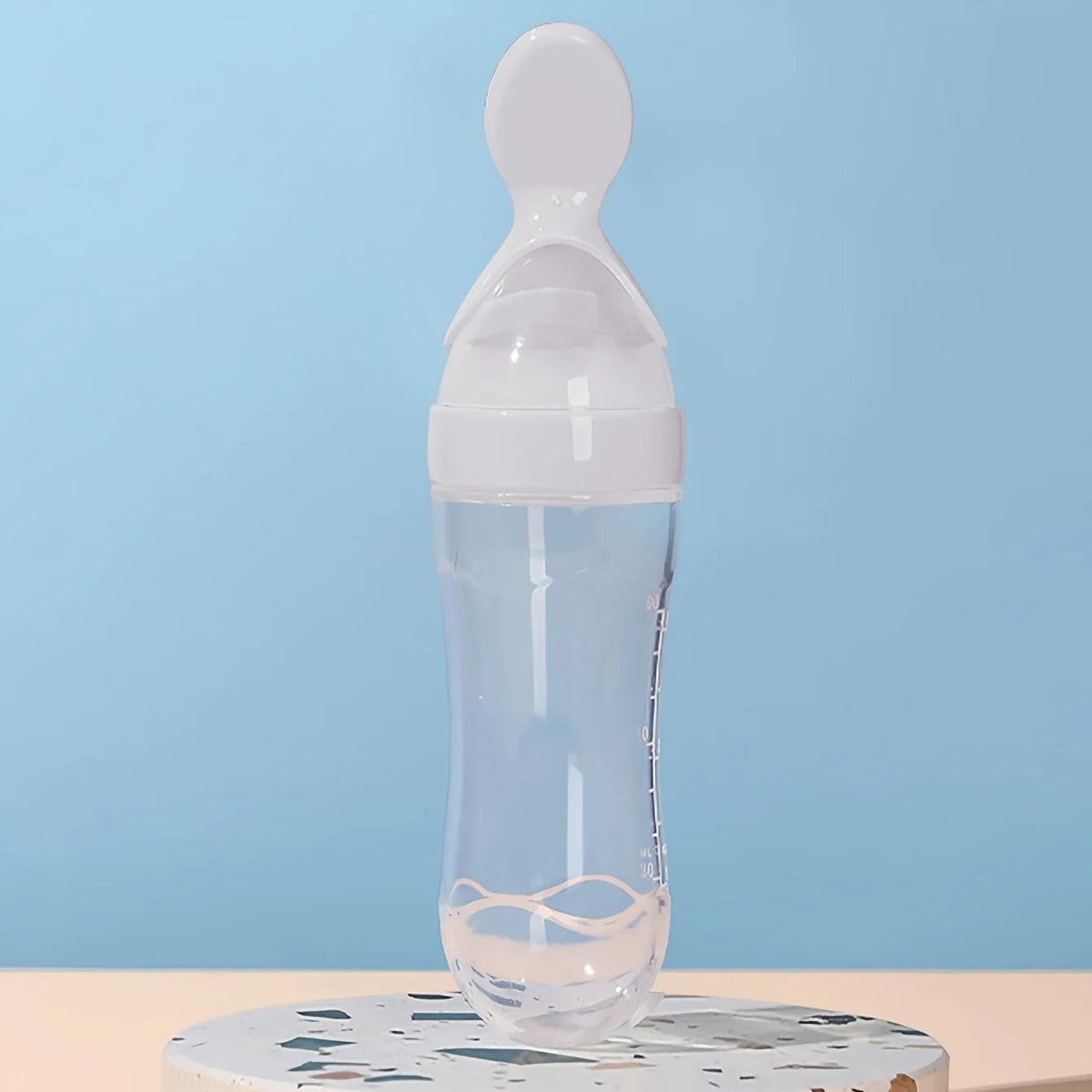 90ml/3oz Baby Silicone Spoon Feeder,Rice Paste Silicone Bottle,Squeeze Food Feeder for Infant-Perfect for Outside and Home