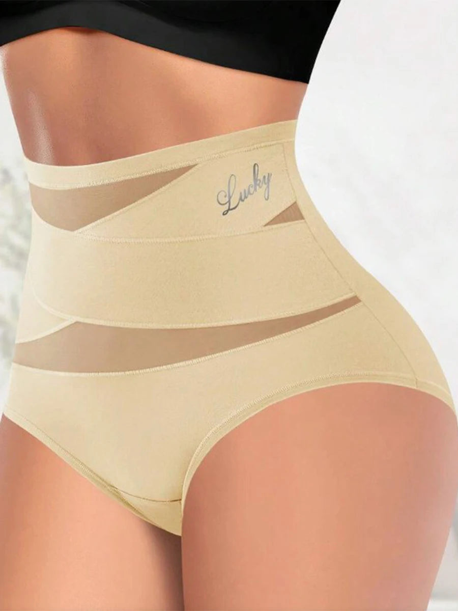 Sfrcord® Plus-Size High-Waist Cross Tummy Control Panties