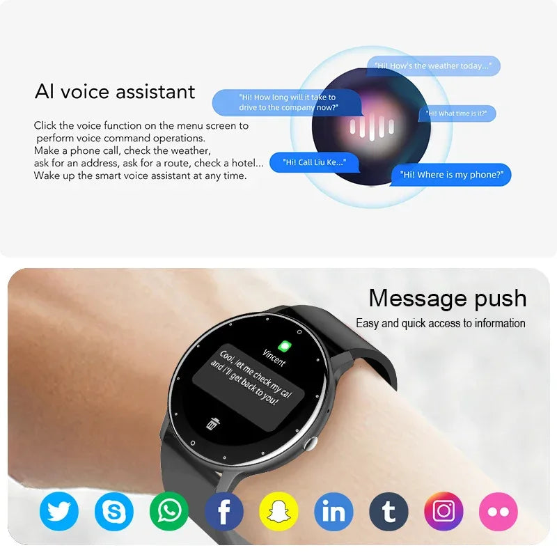 LIGE AMOLED Smartwatch — BT Call Sports Fitness Tracker