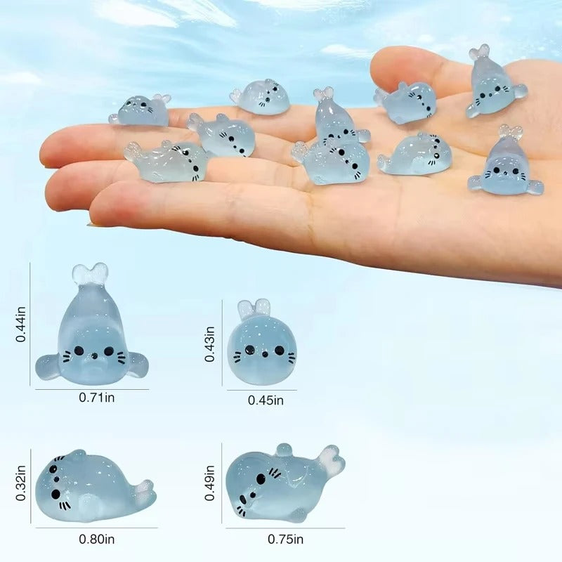 Glow-in-the-Dark Mini Seal Figurines (20-Piece Set)