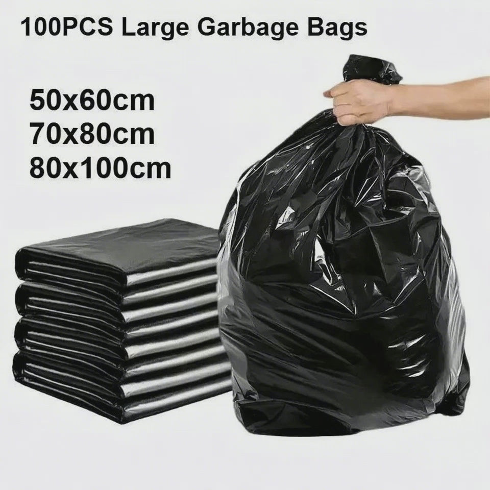 20/50/100PCS Thickened Black Large Capacity Garbage Bags Kitchen Hotel Cleaning Oversized Disposable Trash Bag