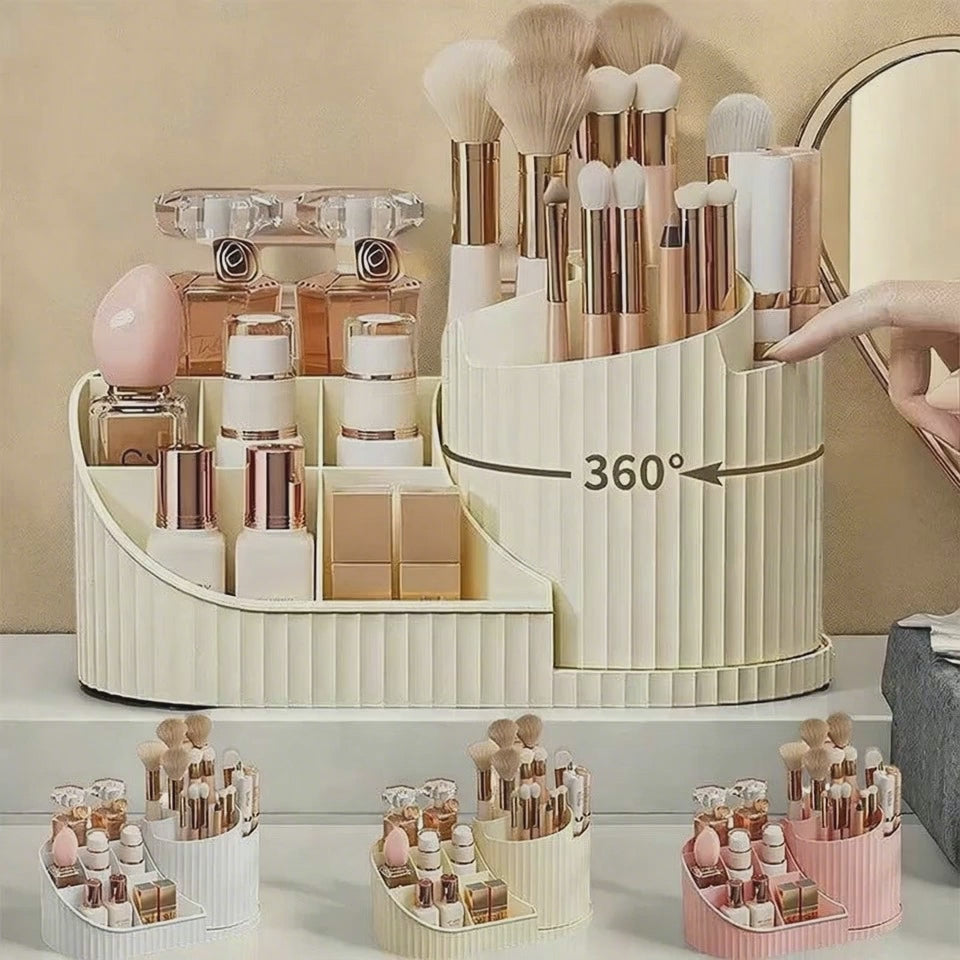 Luxe Spin 360° Vanity Organizer – Rotating Makeup & Skincare Storage Rack