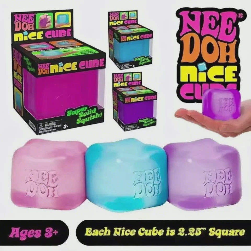 NeeDoh Nice Cube Squishy Fidget Toy, Soft Sensory Stress Relief Squeeze