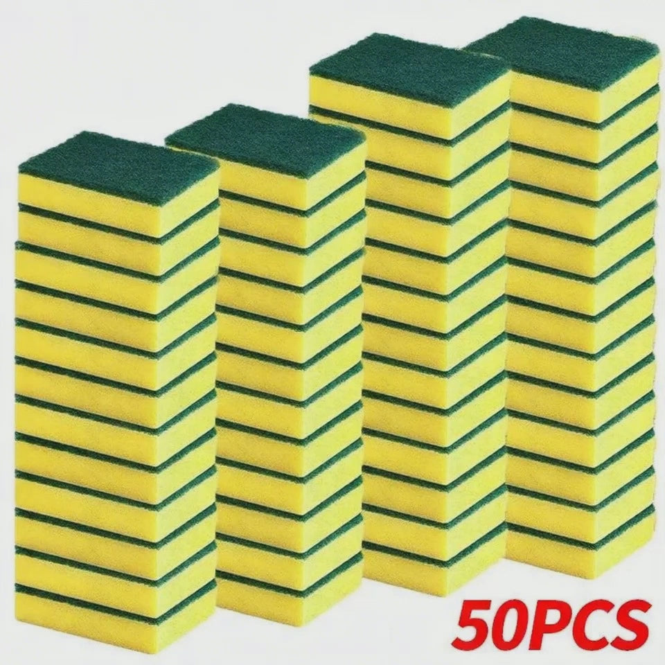 Double Sided Magic Sponge for Motorcycles, Pots, and Kitchens - Heavy-Duty Grease Cleaning Sponge